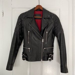 All Saints Cargo leather biker jacket 0